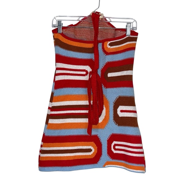 Cider Knit Geometric Halter Neckline Dress - Picture 5 of 7